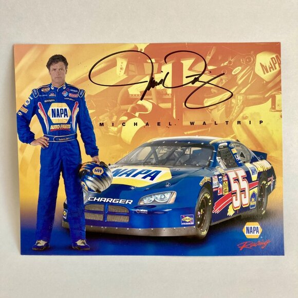Vintage Michael Waltrip Autographed Photo NASCAR Napa Racing Signed #55 - Picture 1 of 5